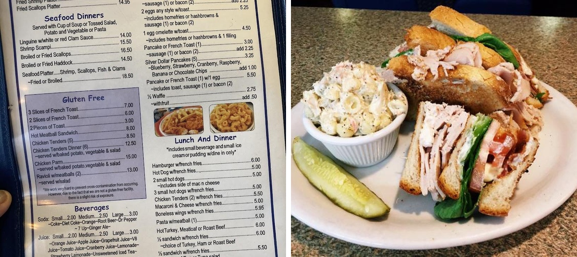 Bubble's Restaurant Menu