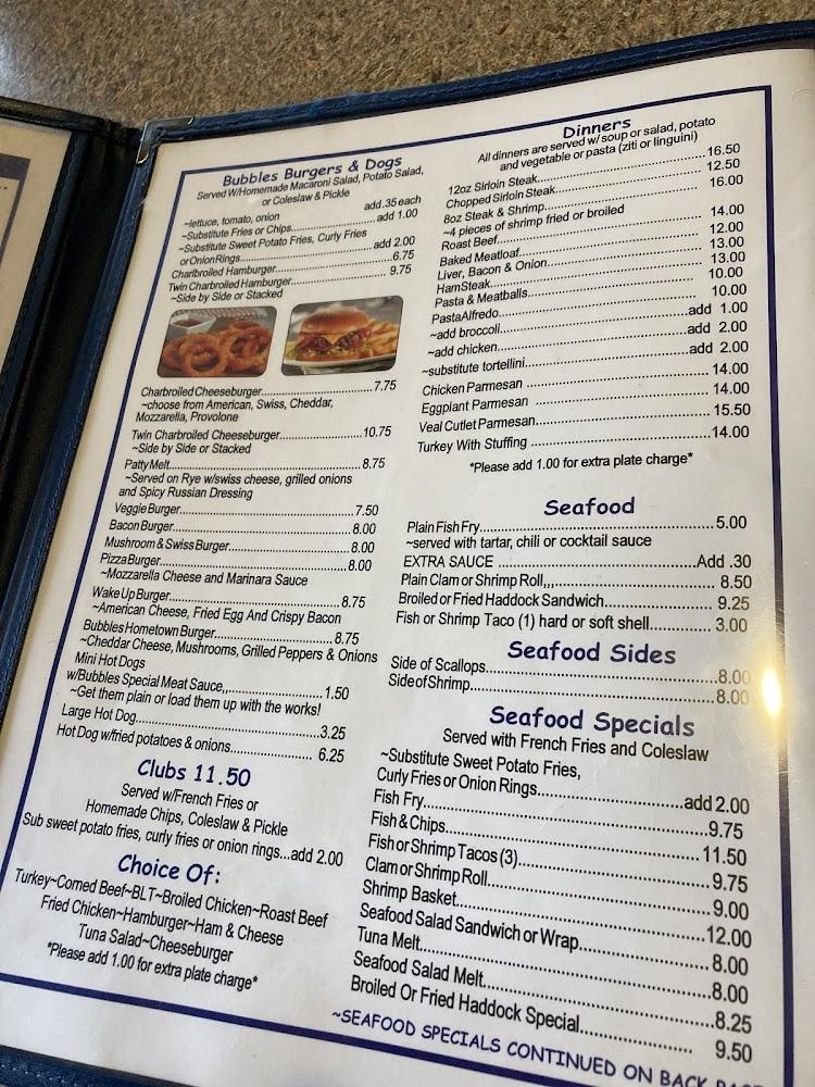 Bubble's Restaurant Menu image 3
